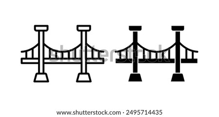 Bridge vector icon set in black color.