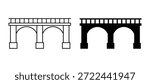 Bridge Vector Icon for Transportation Design, Infrastructure Illustration, City Architecture, Urban Landscape Graphics, Travel Symbols. isolated on white background.
