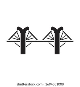 Bridge vector icon.Black vector icon isolated on white background bridge.