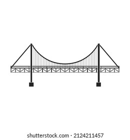Bridge vector icon.Black vector icon isolated on white background bridge.