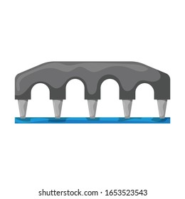 Bridge vector icon.Cartoon vector icon isolated on white background bridge.