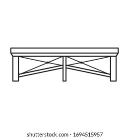 Icono de vector de puente.Icono de vector de esquema aislado en puente de fondo blanco.