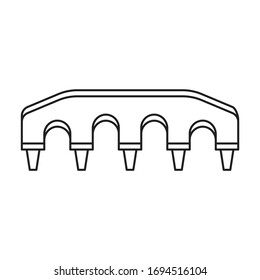 Icono de vector de puente.Icono de vector de esquema aislado en puente de fondo blanco.