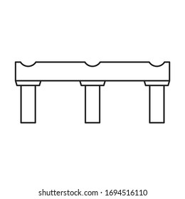 Bridge vector icon.Outline vector icon isolated on white background bridge.