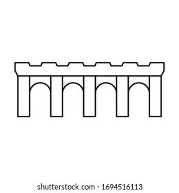 Bridge vector icon.Outline vector icon isolated on white background bridge.