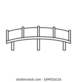 Bridge vector icon.Outline vector icon isolated on white background bridge.