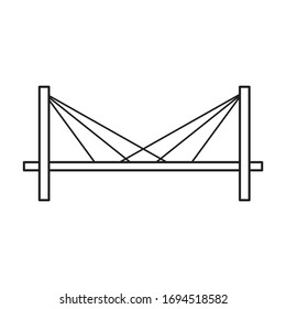 Bridge vector icon.Outline vector icon isolated on white background bridge.