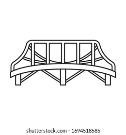Bridge vector icon.Outline vector icon isolated on white background bridge.