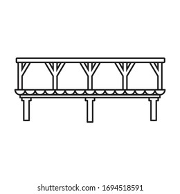 Bridge vector icon.Outline vector icon isolated on white background bridge.