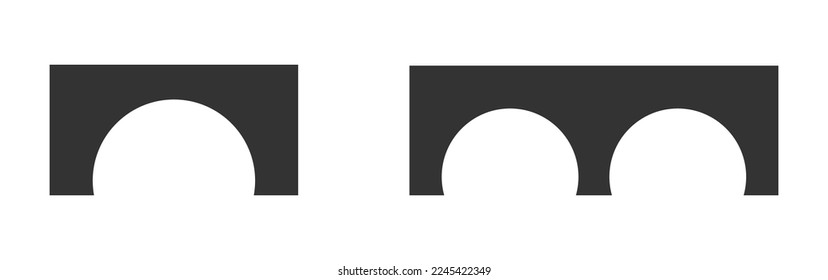 Bridge vector icons set isolated on white background