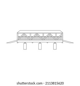 Bridge vector iconz Outline vector icon isolated on white background bridge.