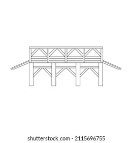 Bridge vector iconz Outline vector icon isolated on white background bridge.