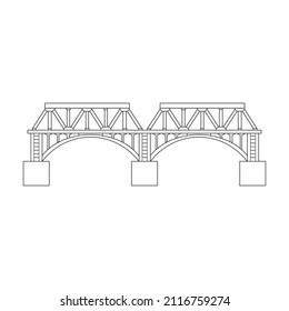 Icono de vector de puente iconz Símbolo de contorno aislado en puente de fondo blanco.