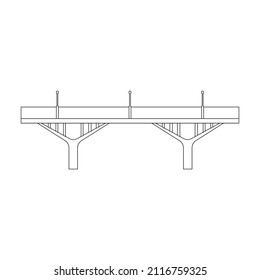 Bridge vector iconz Outline vector icon isolated on white background bridge.