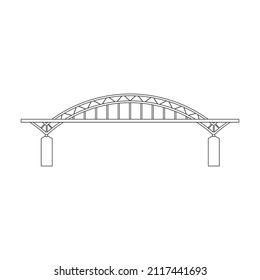 Icono de vector de puente iconz Símbolo de contorno aislado en puente de fondo blanco.