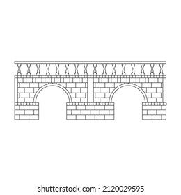 Bridge vector iconz Outline vector icon isolated on white background bridge.