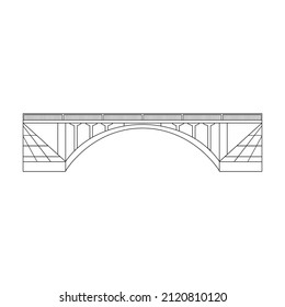 Icono de vector de puente iconz Símbolo de contorno aislado en puente de fondo blanco.