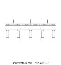 Bridge vector iconz Outline vector icon isolated on white background bridge.