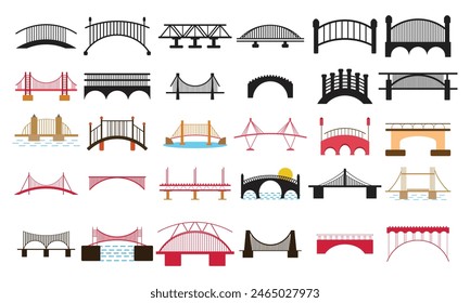 Bridge Vector And Illustration Collection. 