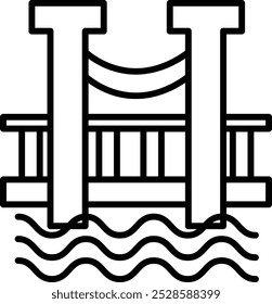 Ícone Detalhado de Ilustração de Vetor de Ponte