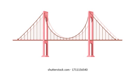 Bridge. Vector illustration in flat style.