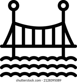 bridge Vector illustration on a transparent background. Premium quality symbols. Stroke vector icon for concept and graphic design.