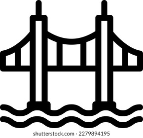 ilustración del vector puente sobre un fondo transparente. Símbolos de calidad superior. Iconos vectoriales de color de línea para el concepto y el diseño gráfico.