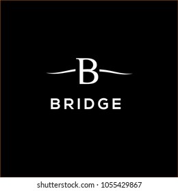 Bridge vector logo. Bridge icon, bridhe emblem. Linear bridge design element