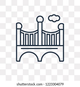 Bridge vector outline icon isolated on transparent background, high quality linear Bridge transparency concept can be used web and mobile