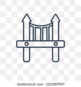 Bridge vector outline icon isolated on transparent background, high quality linear Bridge transparency concept can be used web and mobile