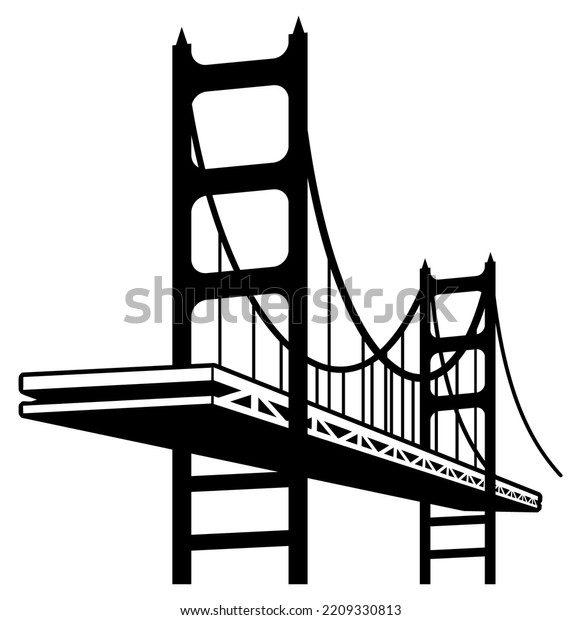 Bridge Vector Silhouette Vector Isolated Illustration Stock Vector ...