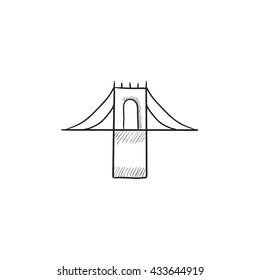 Bridge vector sketch icon isolated on background. Hand drawn Bridge icon. Bridge sketch icon for infographic, website or app.