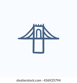 Bridge vector sketch icon isolated on background. Hand drawn Bridge icon. Bridge sketch icon for infographic, website or app.