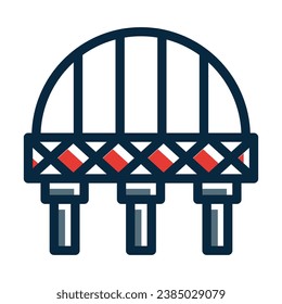 Bridge Vector Thick Line Filled Dark Colors Icons For Personal And Commercial Use.

