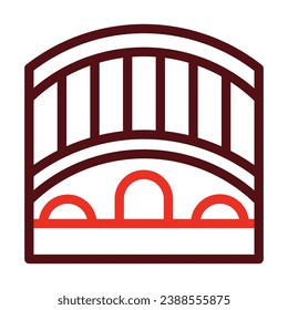 Bridge Vector Thick Line Two Color Icons For Personal And Commercial Use.
