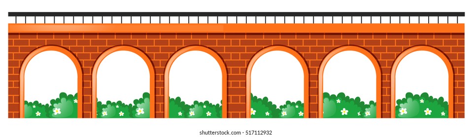 Bridge and wall design  illustration