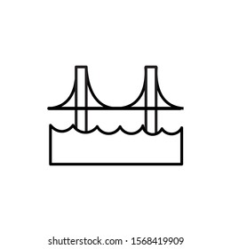 bridge with waves isolated icon vector illustration design