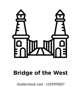 Bridge of the West icon vector isolated on white background, Bridge of the West transparent sign , line or linear sign, element design in outline style
