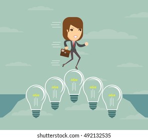 bridge of your ideas across the chasm. Stock vector illustration