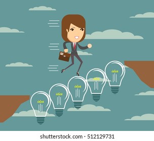 bridge of your ideas across the chasm. Stock vector illustration