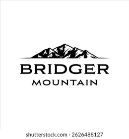 Bridger mountain range logo with masculine style design