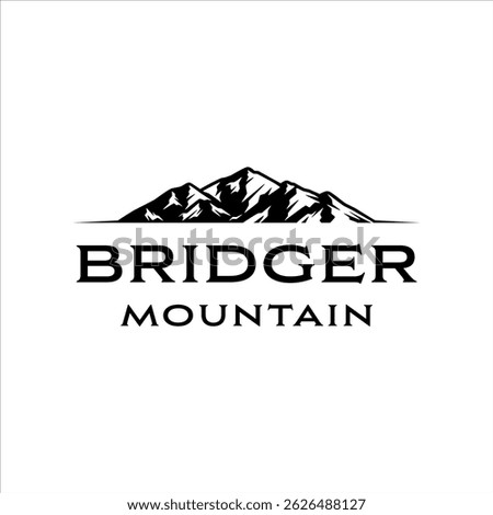 Bridger mountain range logo with masculine style design