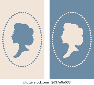 Bridgerton concept, Ladies from 18th-19th century, Wallpaper vector. Phone wallpaper, Vector illustration. Trendy background.	