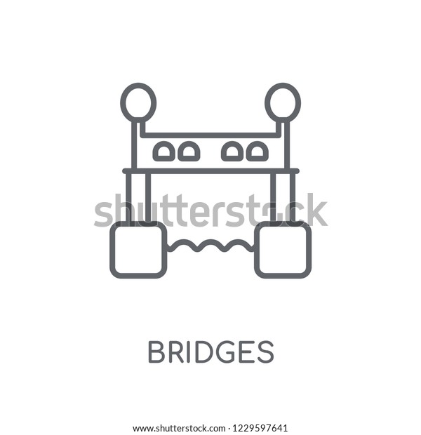 Bridges linear icon.\
Modern outline Bridges logo concept on white background from Real\
Estate collection. Suitable for use on web apps, mobile apps and\
print media.