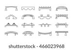 Bridges vector thin line icons set