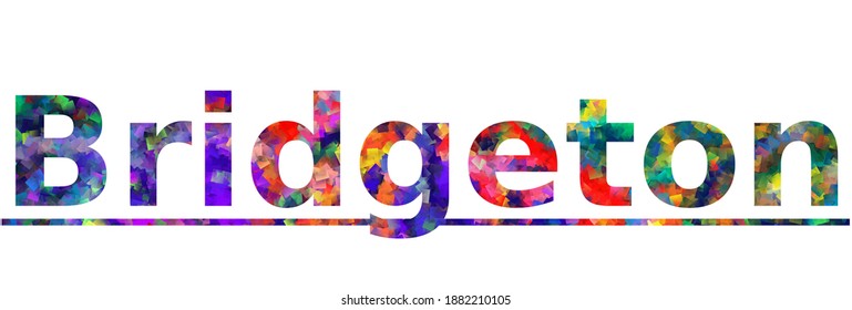 Bridgeton. Colorful typography text banner. Vector the word bridgeton design. Can be used to logo, card, poster, heading and beautiful title svg