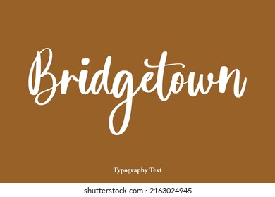 Bridgetown Calligraphy Text sobre fondo marrón