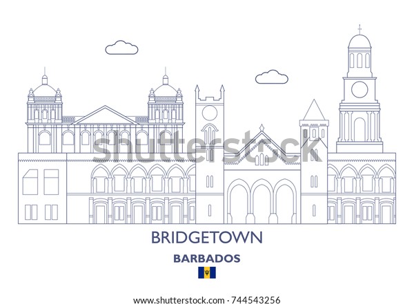 Bridgetown Linear City Skyline Barbados Stock Vector (Royalty Free ...