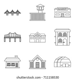 Bridgework icons set. Outline set of 9 bridgework vector icons for web isolated on white background