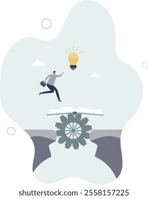 Bridging the gap with business knowledge and education.flat characters.